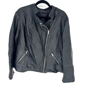 Lane Bryant Black faux, leather Jacket